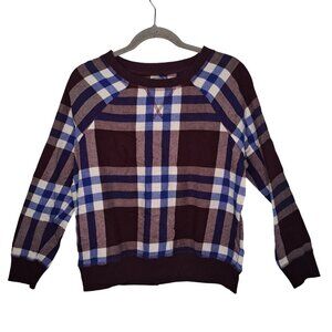 Aerie Purple Plaid Lounge Top Size Medium